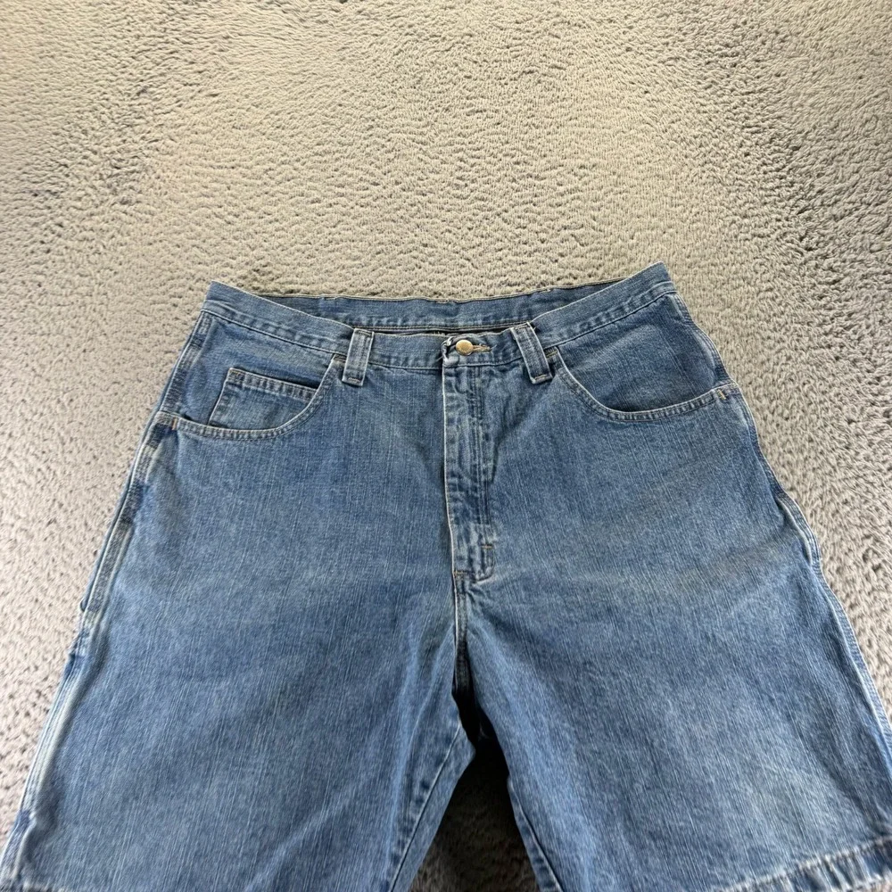 Wrangler Shorts Mens 36 Blue Cotton Denim Bermuda Carpenter Summer Workwear
